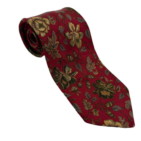 Brooks Brothers Men's Tie Floral Silk Necktie USA Designer Multi-Colored - Picture 8 of 11